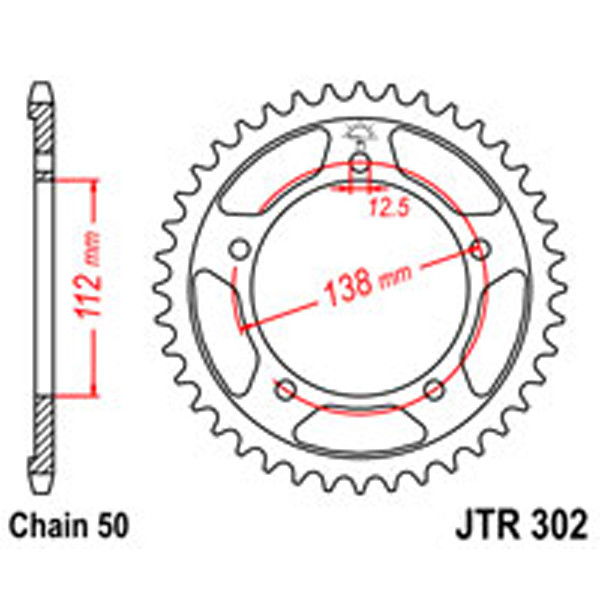 JT JT Rear Sprockets R/W 302-41 HON (0408)